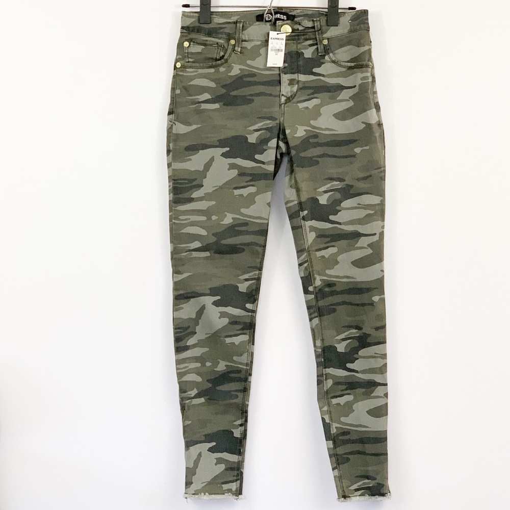 Express Ankle Legging Mid Rise Jeans Camouflage